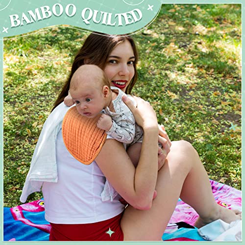 Image of Frienda 8 Pack Muslin Burp Cloths for Baby Large 20 x 10 Inch Cotton Burp Rags for Spit up Drool Absorbent Soft Multicolor Wash Cloths Diapers for Newborn Girl Boy Essential Shower Gift(Rustic Colors)