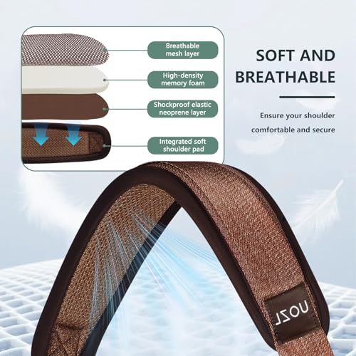 Image of 67 Inch Shoulder Straps, Soft with Ultra-Thick Fixed Shoulder Pad, Two Way Independently Adjustable Buckle Replacement Straps for Laptop Bag Messenger Bag Tool Bag Luggage,Brown