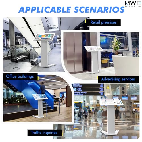 Image of MWE 43 Inch Touch-screen Self Service Kiosk, Floor Standing Digital Signage Display, FHD Information Kiosk, 2 Speakers, Interactive Display for Mall Navigation /Self-Ordering /Advertising /Retail Store