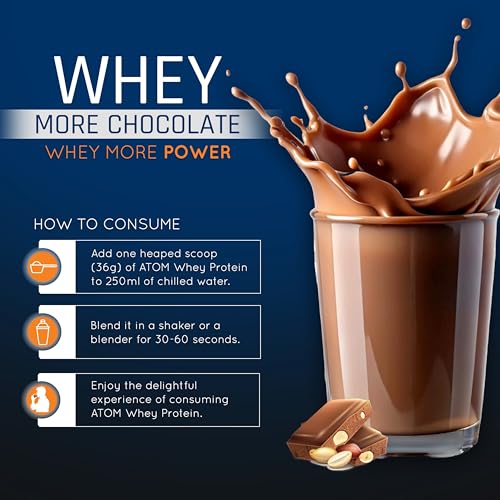 Image of AS-IT-IS ATOM Whey Protein 1kg | 27g protein | Isolate & Concentrate | Choco Peanut | USA Labdoor Certified | With Digestive Enzymes for better absorption