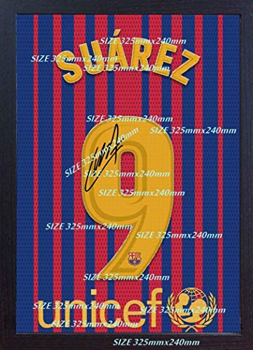 S&E DESING Luis Suarez t Shirt Barcelona Signed Poster Photo Printed on Canvas 100% Cotton Replica Framed