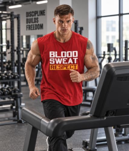 Image of SHODOX Men's 100% Cotton Tank Top | Round Neck Sleeveless Gym Vest | Loose Fit Casual Sportswear T-Shirt | Breathable & Lightweight Fitness Wear for Workout & Active Wear