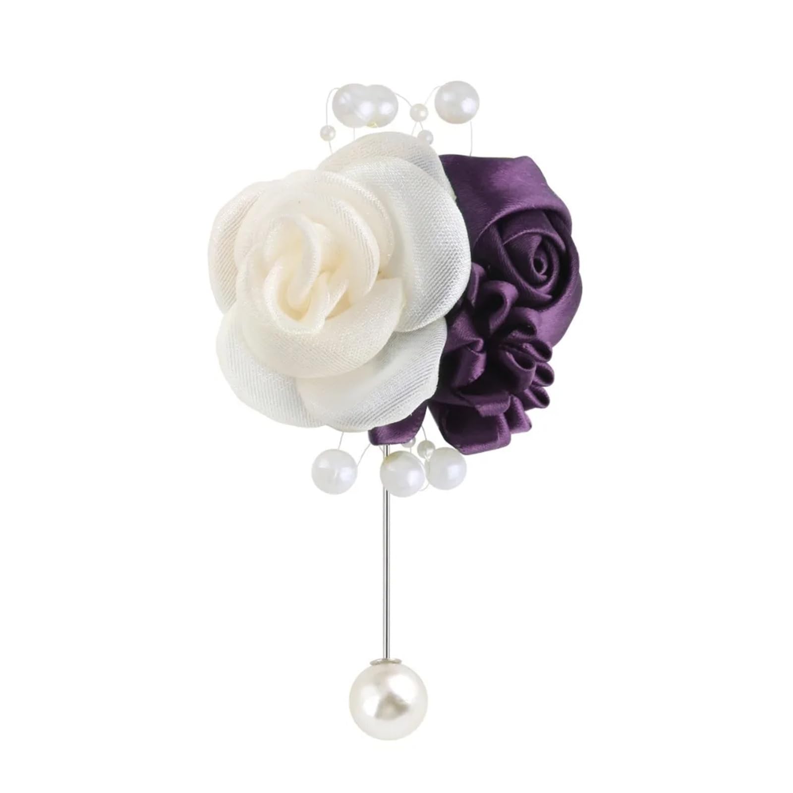 Wedding boutonniere Organza & Satin Rose Boutonniere & Wrist Corsage(Beige)