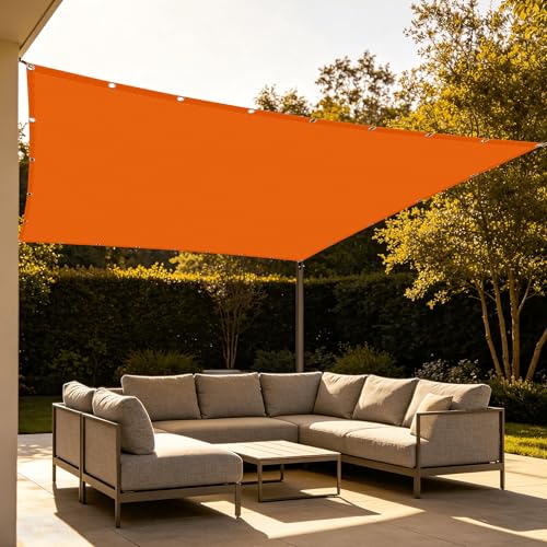 Voile d'ombrage rectangulaire 1.6x2.2m orange résistant aux UV