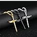 HIJONES Men's Stainless Steel Nail Cross Charm Pendant Necklace Chain, Polished Black