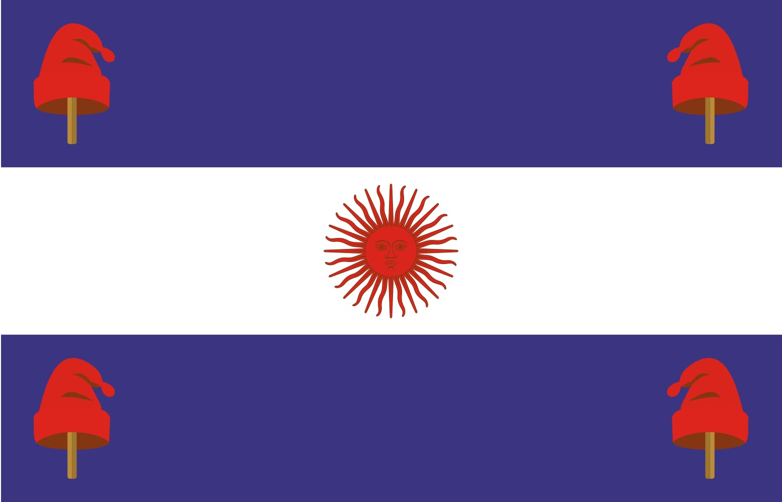 Drapeau Argentina 1840 grand format 1.35m² fini les emblèmes trop petits