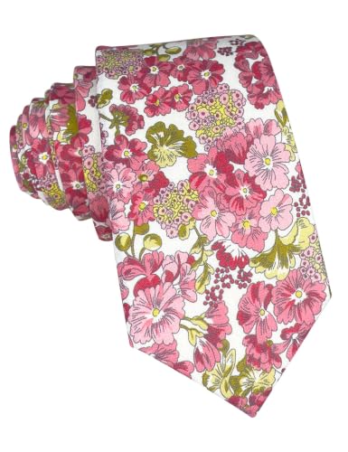 Image of Kebocis Mens Skinny Cotton Floral Tie for Men