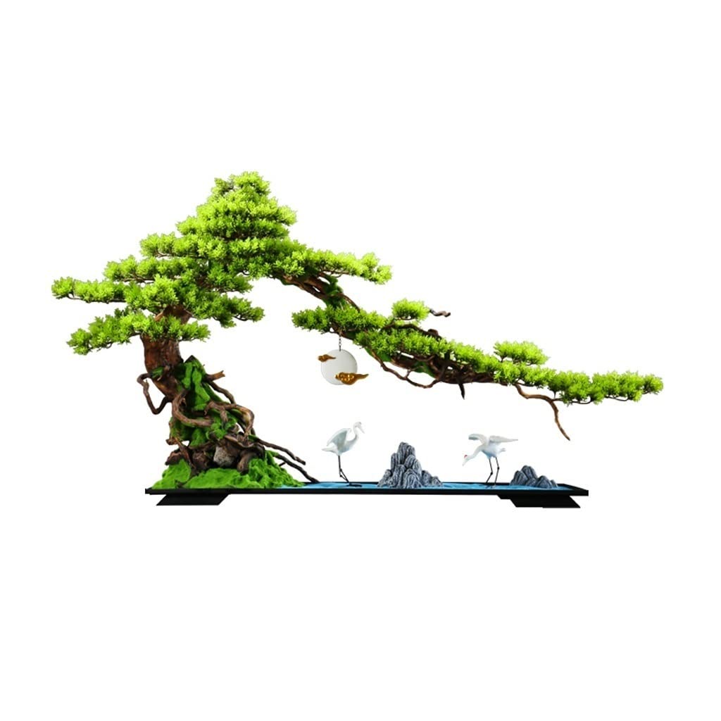 WOTZOV Simulation Potted Plants Bonsai Tree Artificial Bonsai Simulation Tree Fake Plant Shape White Ceramic Rockery