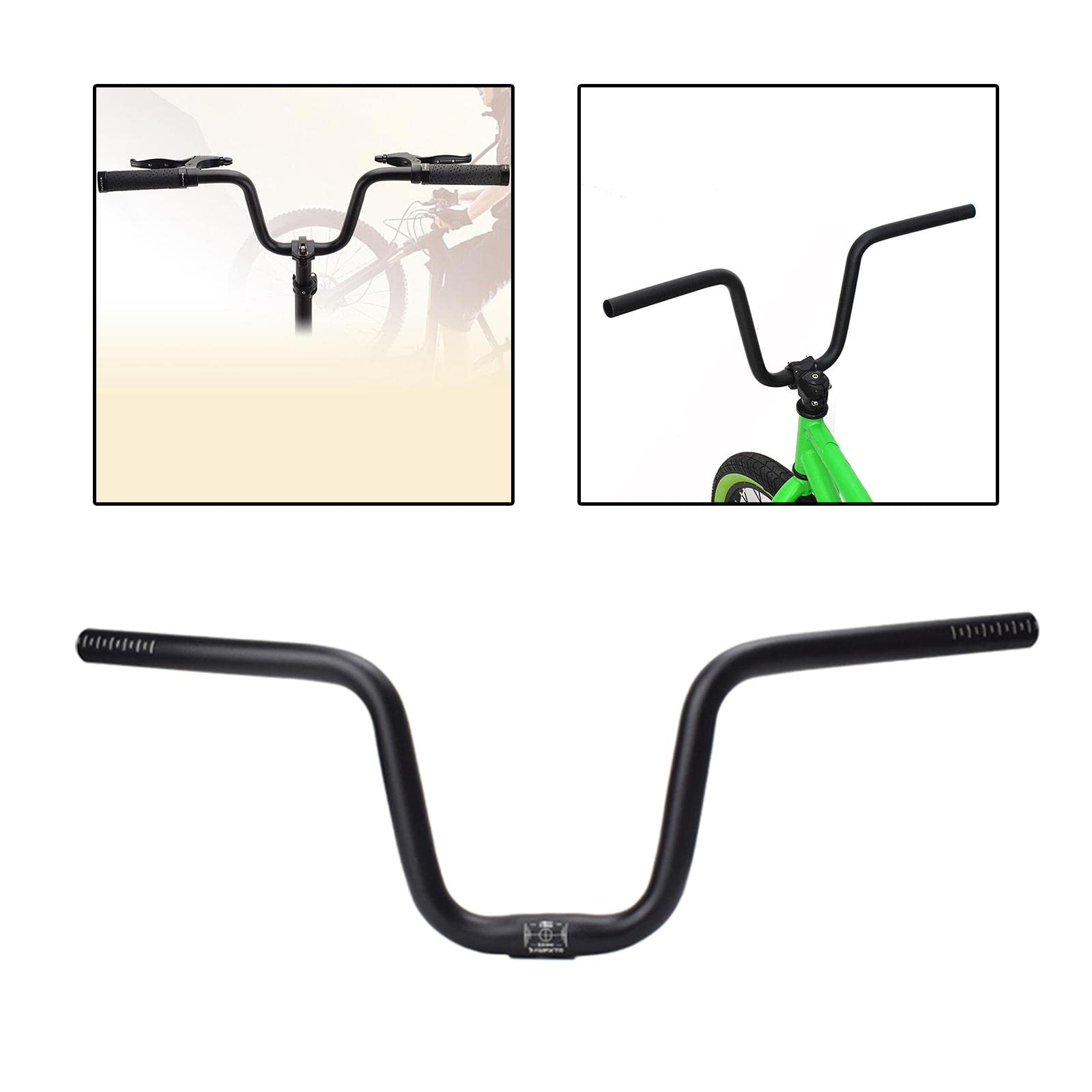 Guidon de vélo Horizontal Guidon de vélo 1 Pouce Accessoires de Serrage Équipement léger Type M Pliant pour BMX Sports Activités de Plein air, 58x16cm