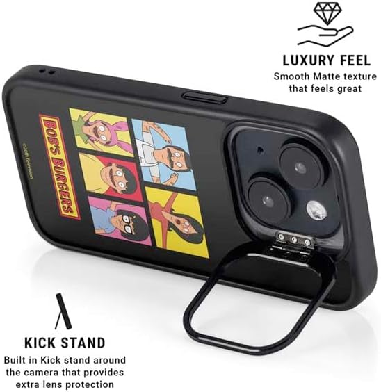 Skinit Kickstand Phone Case Compatible with iPhone 16 Plus - Officially Licensed Bobs Burgers Tiles Design