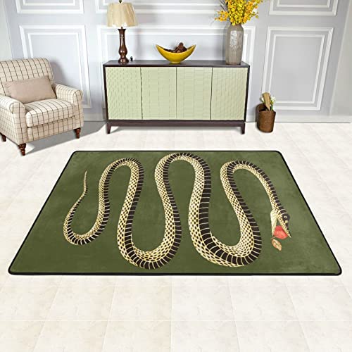 Snake Rugs Traditional Hand Tufted Hand Knotted Carpet Tufted Snake Green Area Rug Living Room Bedroom Diningroom Home Decor Mat 3'4" X 5' #TOP4