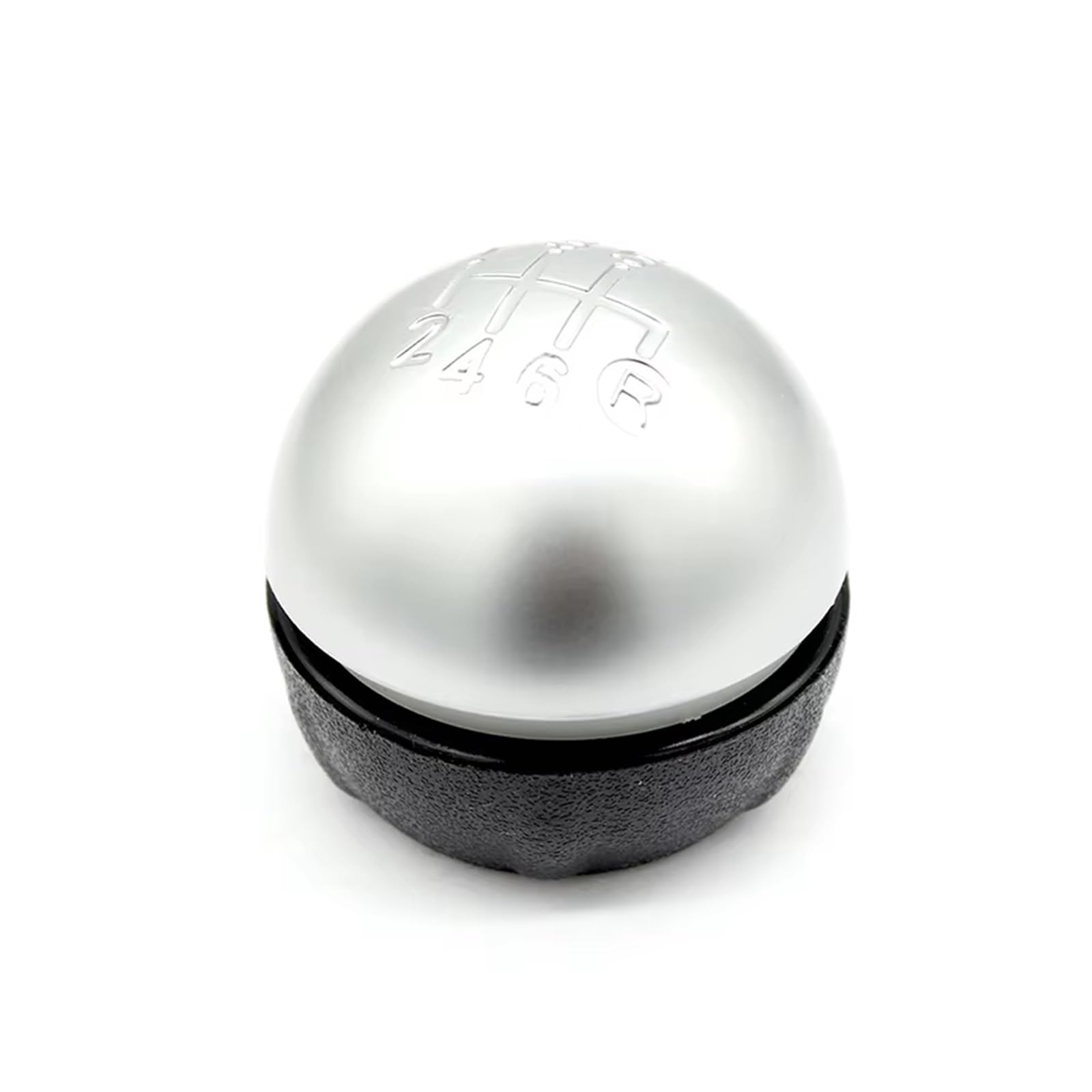 GHQFROP Transmission Gear Shift Knob for Fiat for 500 for 500C 2007-2018 5/6 Speed Gear Shift Knob Head Shifter Gaitor Boot Cover Car Gear Stick Knob(6 Speed Silver)
