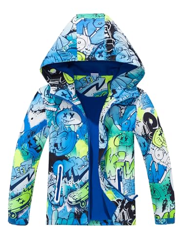 NATUST Jungen Wasserdichte Jacke Kinder Gefüttert Regenjacke...