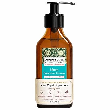 Arganicare Natural Argan Oil Serum with Jojoba Oil - Hair Growth Formula for Damaged Hair, Dry Scalp Treatment & Frizz Control - Vegan Shea Moisture Blend