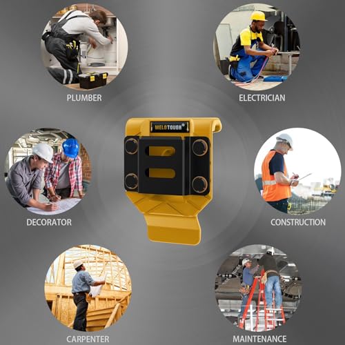 MELOTOUGH Drill Belt Clip,Drill Holder for Tool Belt,Measuring Tape Holder for Impact Driver,Tape Measure (Yellow)