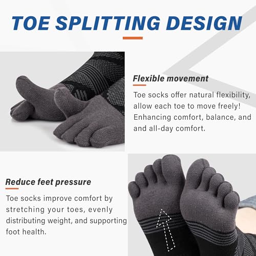 Image of Hylaea No Show Running Athletic Anti-Blister Wicking Coolmax Socks, Seamless Anti-odor
