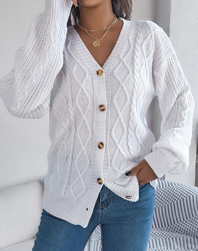 Women's Cable Knit Cardigan Lightweight, Button Up, Long Sleeve, V Neck, Womens Fall Fashion 20254