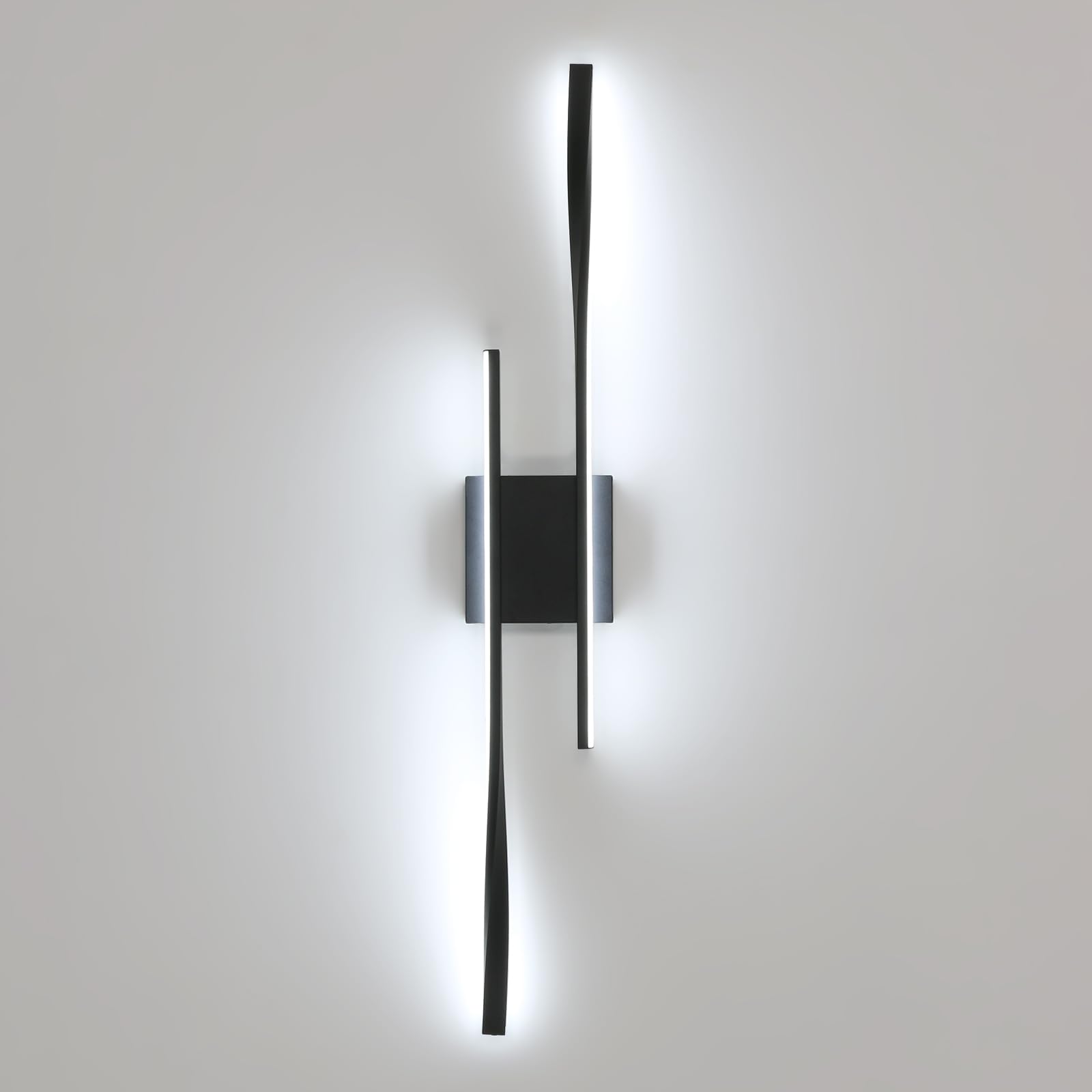 Comely Apliques de Pared LED, 27 W Minimalista Línea Lámpara de Interior LED, Luz Pared Negro 80 CM Iluminación para Salón, Dormitorio, Pasillo, Escalera, 6500K Blanco Frío