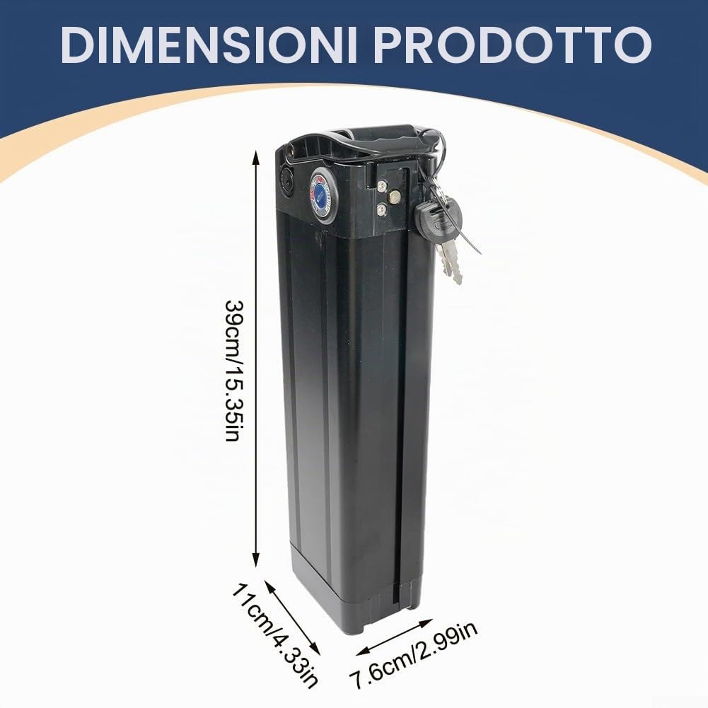 Scatola batteria per ripiano bici elettrica, custodia capacità batteria bici elettrica, custodia in plastica per supporto 1865 di grande capacità 48V nero