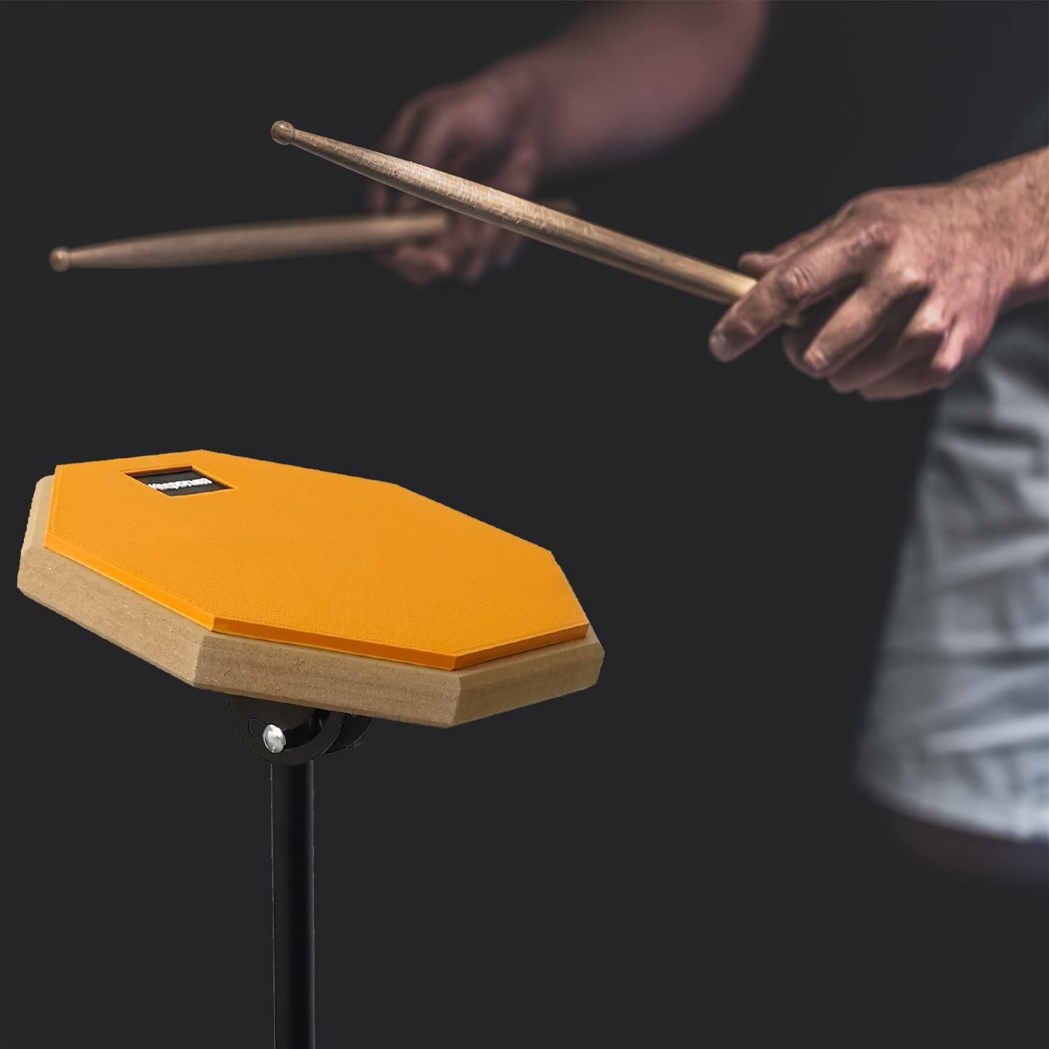 keepdrum DPOR8 Übungspad Practice Pad Orange 8 Zoll + Pad-Stativ