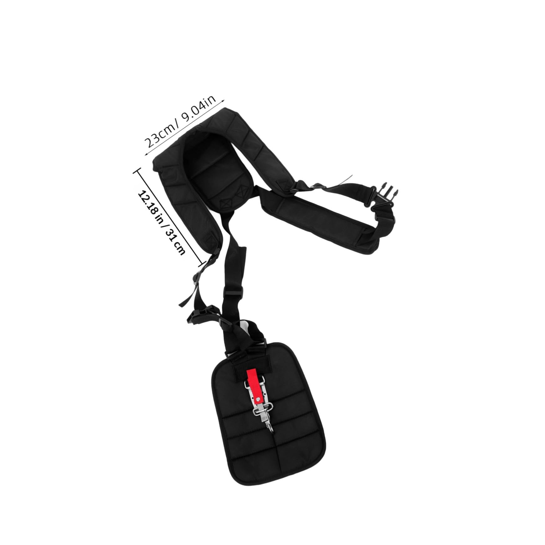 Arnés Desbrozadora Doble Hombro Acolchado y Cintura Ajustable de Nailon Negro, para Corte de Hierba y Desbrozadora Profesional
