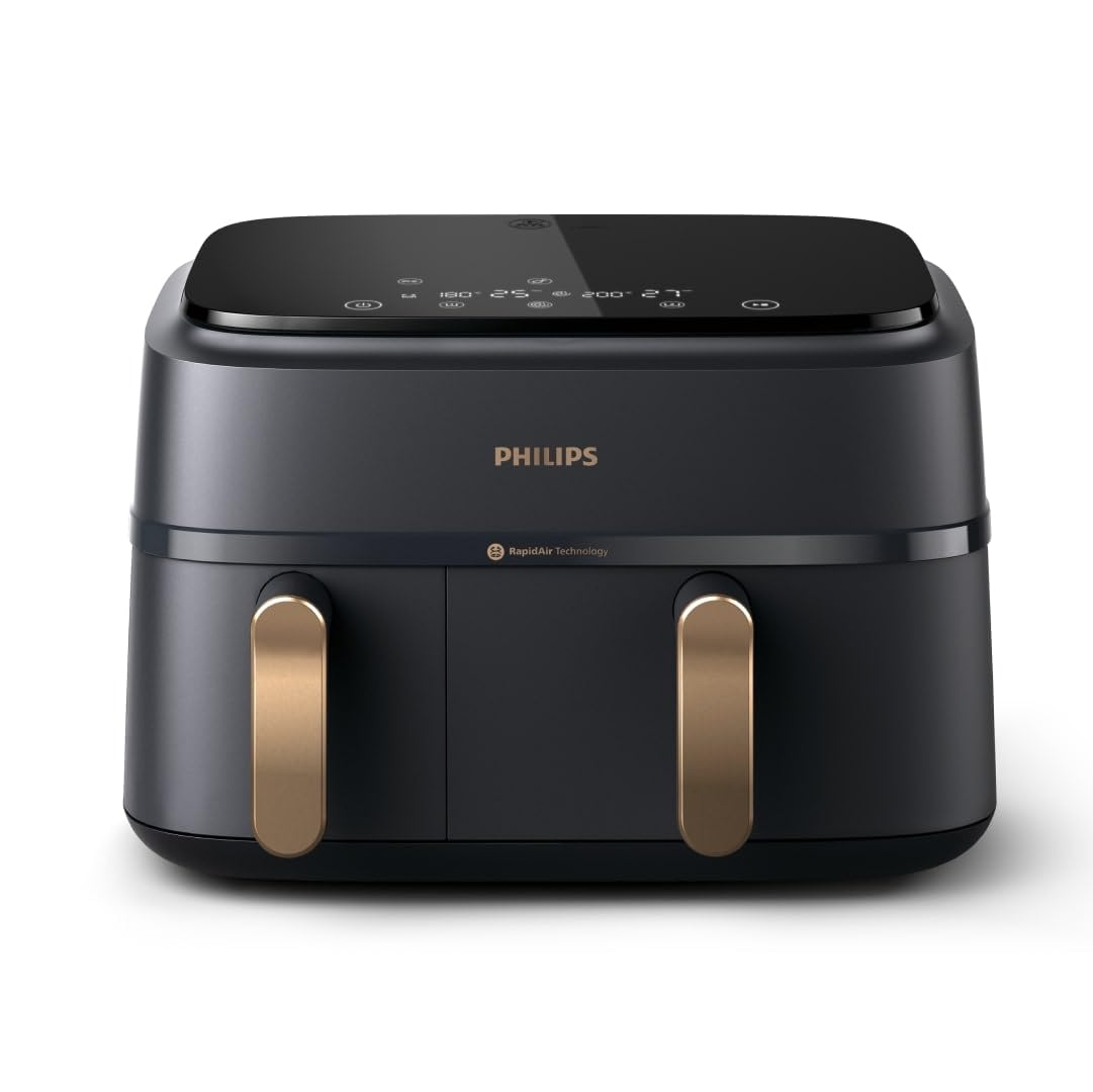 Philips Airfryer Dual Basket 3000 Series Heißluftfritteuse – 9 L, 2 Körbe (NA352/00)
