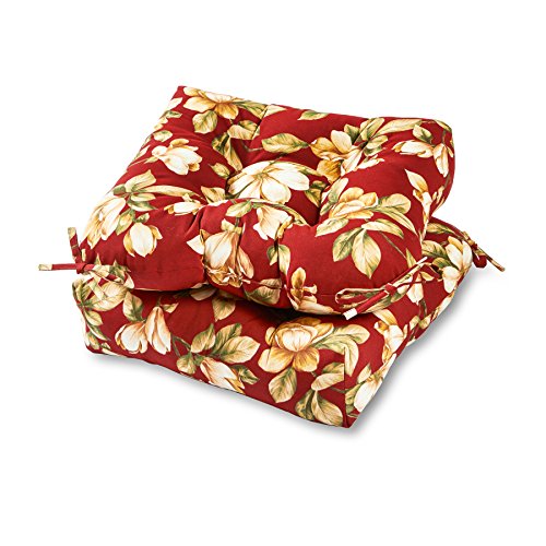Greendale Home Fashions AZ6800S2-ROMAFLORAL - Cojín para asiento de comedor al aire libre, diseño floral toscano (juego de 2)