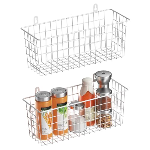 MaraFansie [Extra Large Wire Basket 2-Pack Hanging Wall Organizer Cabinet