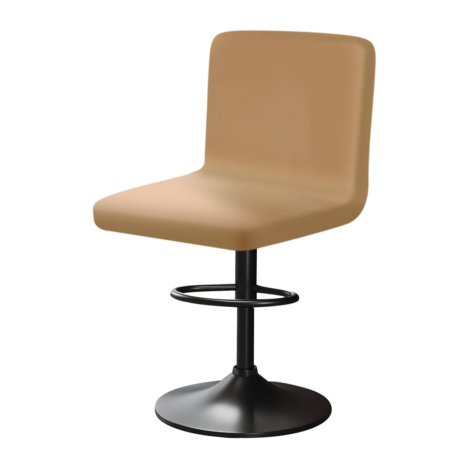 YINGAYOU Bar Stool Covers with Back Velvet Bar Stools Slipcovers with Backrest Very Soft Elastic and Easy to Install Wrinkle Resistant, Washable, Dustproof (1, Khaki)