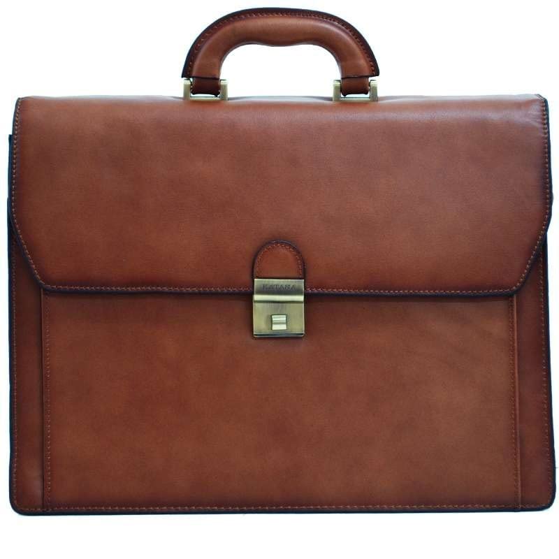 Katana - Cartable 4 soufflets en cuir de vachette - Marron