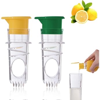 Pack of 2 Lemon Squeezers Manual Citrus Squeezer Lemon Squeezer Lemon Squeezer Small Hand Press Lemon Pourer Lemon Squeezer Lemon Squeezer Yellow and Green