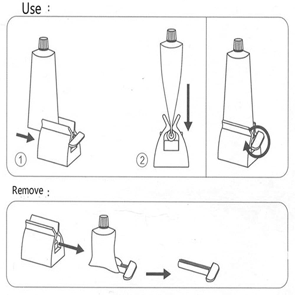 NOBILEA Rolling Tube Toothpaste Squeezer Toothpaste Seat Holder Stand Rotate Toothpaste Dispenser for Bathroom(2 PCS) 2
