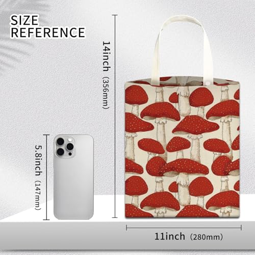 Image of Car Trash Can, Hanging Garbage Bin for Men and Women, Cute Car Organizer and Storage Bag, Canvas Vehicle Trash Can Bag Easy-to-Install Cute Red Mushroom