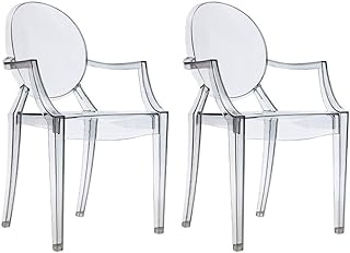 Set of 2 Matt Blatt Louis Ghost Dining Chairs Replica (Smoke) - MBLGHT2CHSA