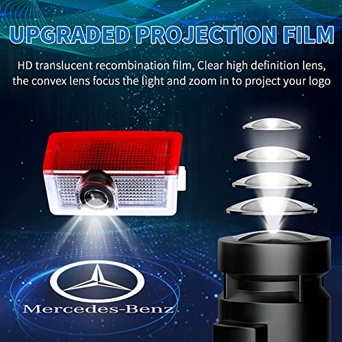 4 Pcs Car Door Light Logo For Mercedes Benz A B C E M G Amg W166 W176 Gla B C, Kiebosi Hd Car Door Lights Logo Projector, Car Door Projector Lights Ghost Shadow Light For Mercedes Benz Accessories #TOP2