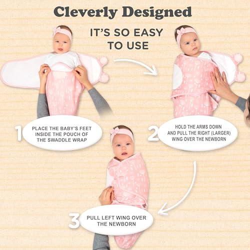 Image of Baby Swaddle Blankets for Newborn Boy and Girl, Small /Medium 0-3 Months Old, 3 Set of Adjustable Infant Wrap, Grey & White