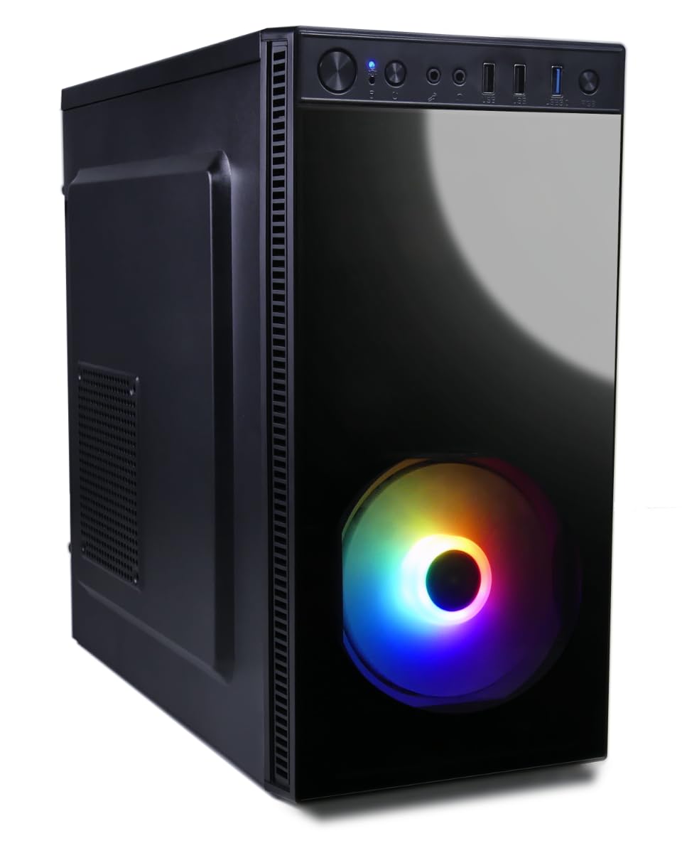 BitBull AMD Ryzen 5 4-Core RGB Game PC/Computer voor School, Kantoor en Budget Gaming - 8GB RAM - 250GB SSD - RX Vega 11 - Win11 Pro