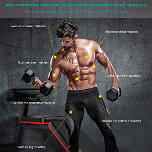 Druk Bank Sit- up Fitnessapparatuur, Opvouwbaar Huishoudelijke Multifunctionele Hulpapparaat Liggende Fitnessstoel Verdikking Met 7 Snelheden Instelbaar Dragende 661 Lbs - Image 5