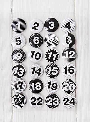 Télécharger Boutons à 24 pour calendrier de l'avent noir/blanc style shabby-adventskalenderzahlen bricoler soi- PDF