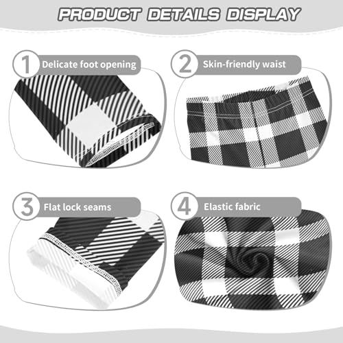 Black White Tartan Plaid Girl Shorts Cotton Cartwheel Shorts Swimsuit for Performance3