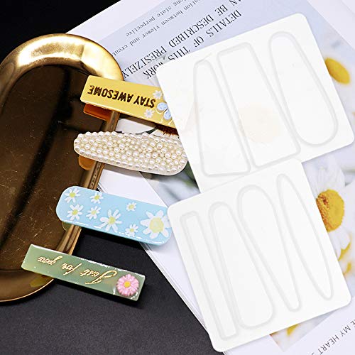 EXCEART 14 Pcs de Resina Grampo de Cabelo Molde Diy Molde de Arte de Silicone para Joias Diy Fundiçã