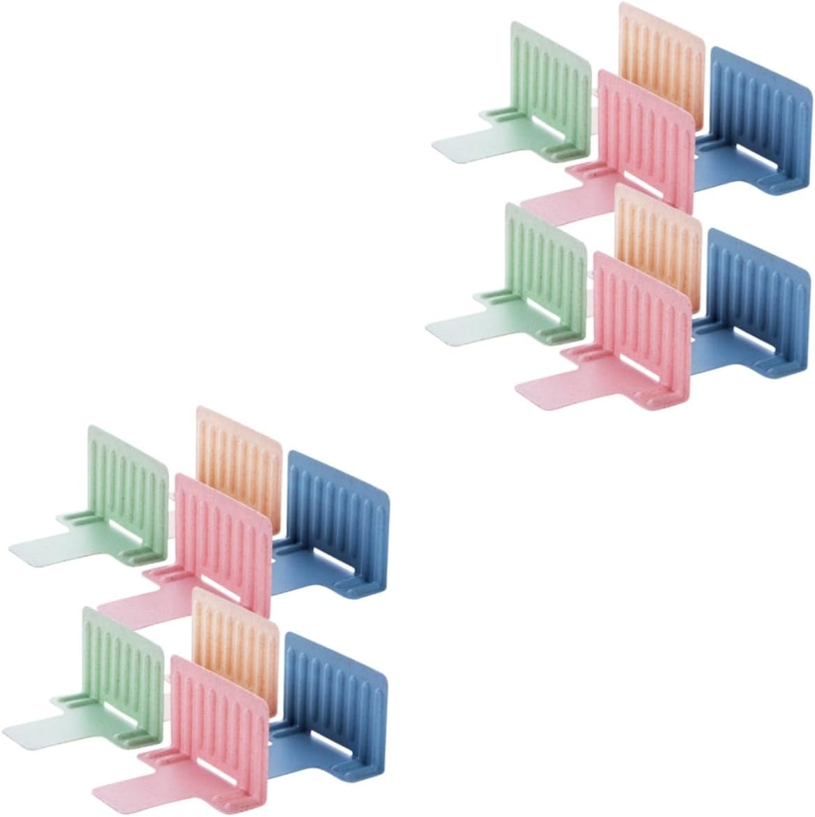 16pcs Pp Drawer Dividers for Refrigerator Kitchen Storage Food Separation Organization for Freezers Cabinets and Dressers Random Colors