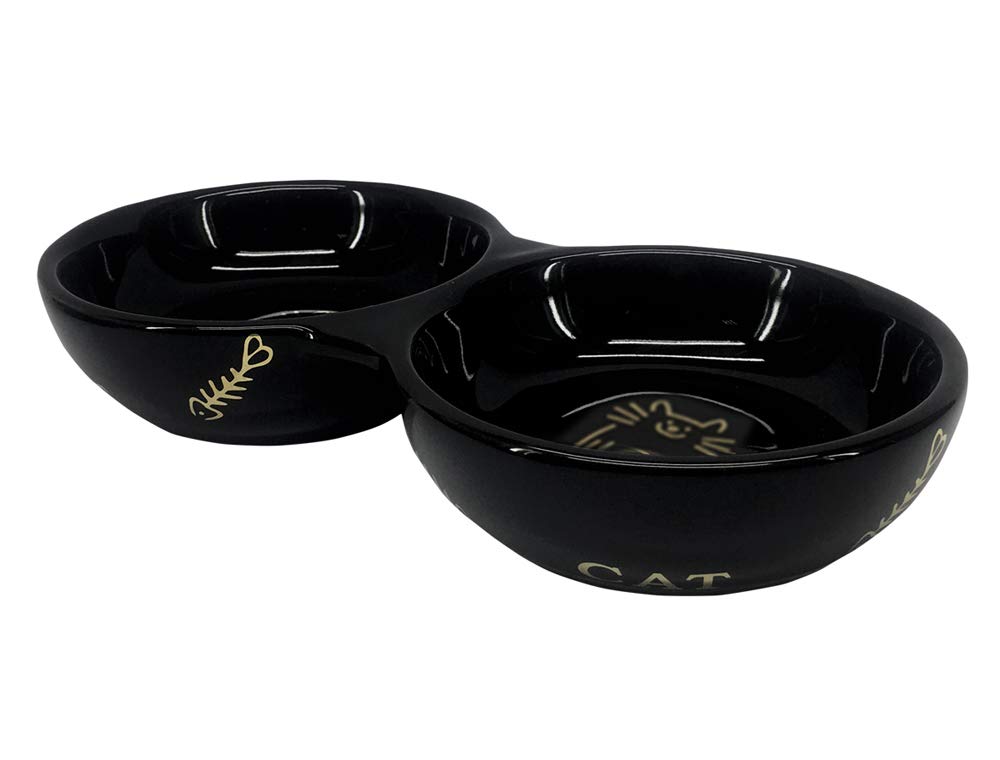 Nobby Pet Noir Ceramic Double Bowl For Cats Doréen Cat