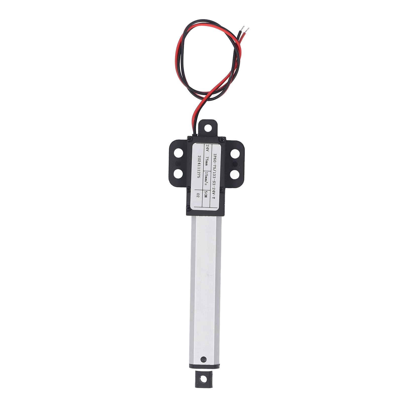 Mini Siłownik Liniowy Teleskopowy Elektryczny 24 V DC Automatyczny ze Skrzydełkami 15 Mm/s prędkość 75 Mm Skok 50 N Ciąg