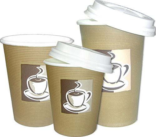 25 Stk. premium Kaffeebecher + 25 Stk. Deckel - Coffee to go Becher in verschiedenen Größen (400 ml)