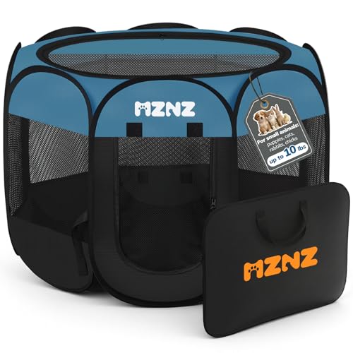 MZNZ Dog Cat Small Animal Puppy Playpen Crate, Small, Blue Black by MZNZ - Used condition - US$16.14