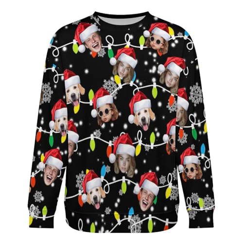 Custom Ugly Christmas Sweater for Men Personalized Funny Face Sweatshirt Knitted Jumpers Xmas Novelty Sweaters4
