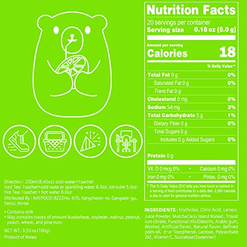 KAYFOOD Matcha Lemonade Green Tea & Lemon Powder