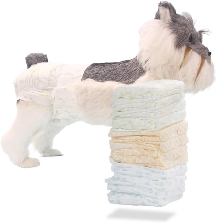 MICOOYO Disposable Female Dog Nappies - Dog Nappy Diapers for Girl Dogs in Heat, Disposable Dog Pants for Bitch Dogs Cats (M 12Pack)