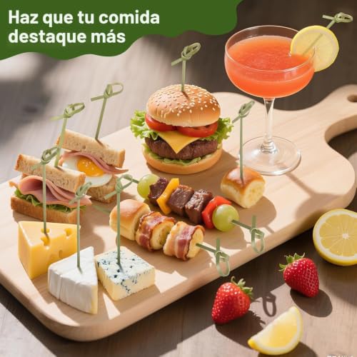 Miniatura 5 de Alitree 300 Piezas Palitos De Cóctel, 11cm Pinchos De Bambú, Palillos De Dientes Con Extremos Retorcidos, Palitos De Canape, Para Cócteles, Barbacoas, Aperitivos Y Frutas En Fiestas, Bodas, Cumpleaños